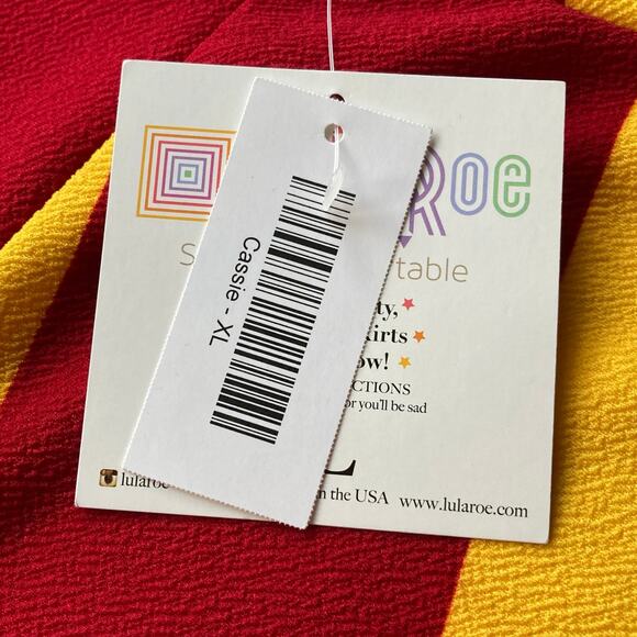 NWT LuLaRoe Cassie Skirt XL – Bold Gold & Maroon Stripes | Wizardcore Style NEW - Picture 2 of 4